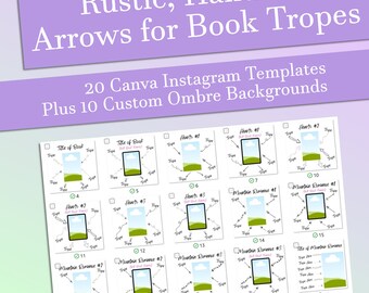 SQUARE STYLE: Book Trope Canva Template, Instagram Book Trope Arrow Posts, Social Media, Author Branding, Book Marketing & Promo