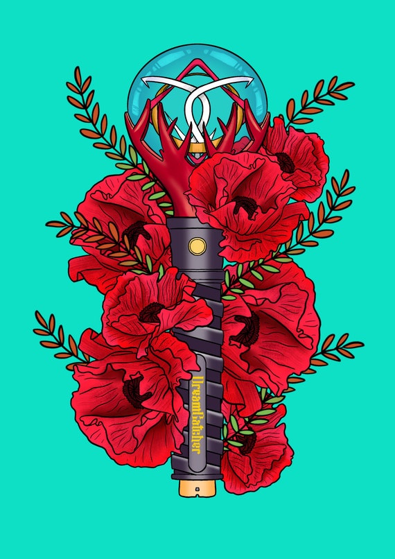 Dreamcatcher Lightstick Floral Lightstick K Pop A5 Print Etsy