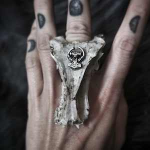 Vikingbotring met Mjölnir, Thors hamer, verstelbare Scandinavische statement sieraden