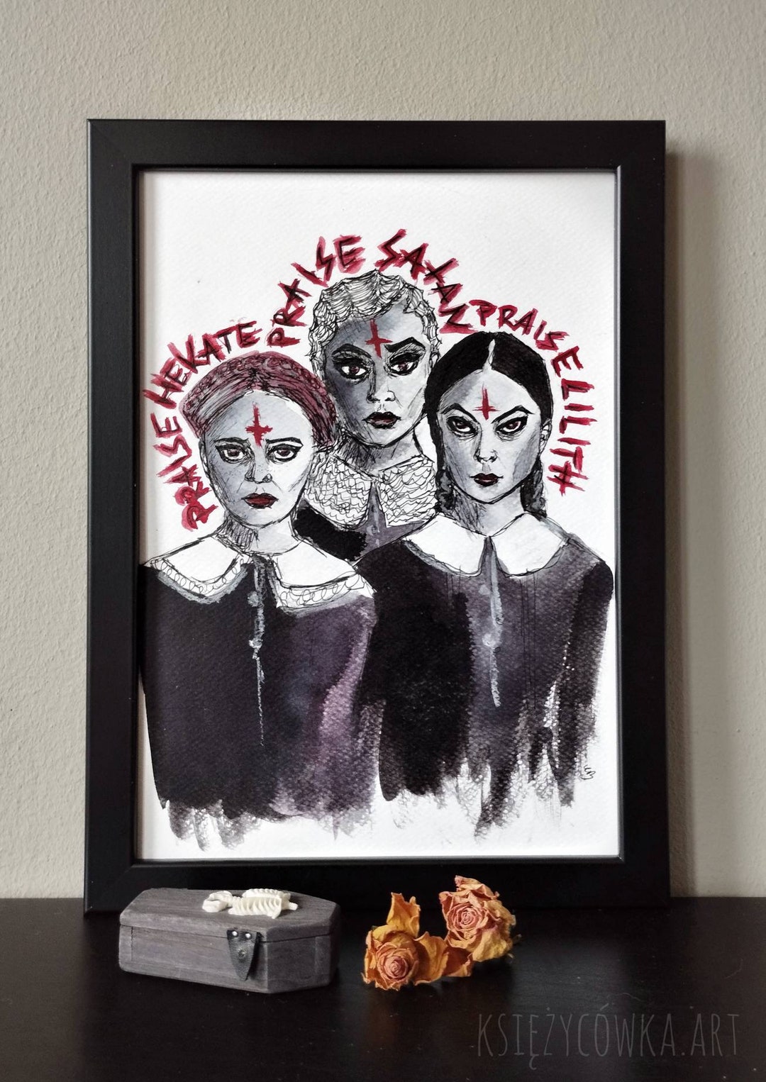 Sabrina Weird Sisters Portrait Watercolor Painting Wall Decor - Etsy