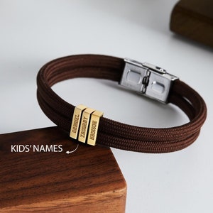 Bracelet with Kids Names, Dad Jewelry, Custom Dad Bracelet, Father&#39;s Day Gift, Personalized Bracelet for Him, Bracelet Gift from Wife