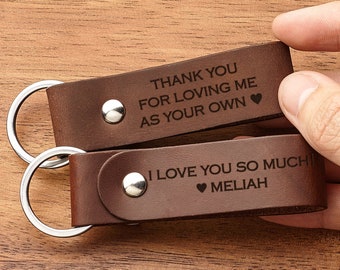 Step Dad Keychain, Stepdad Gift Idea, Stepped Up Dad, Bonus Dad Keychain, Stepfather Of The Bride, Father Gift From Stepdaughter