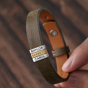 Personalized Men Bracelet, Father's Day Gift From Kids, Dad Bracelet with Kid Names, Gift from Daughter, Dad Gift From Wife