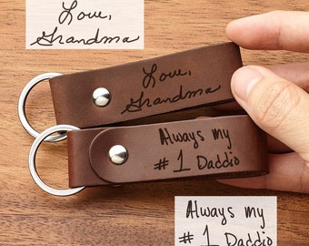 Handwriting Keychain, Engraved Signature Keychain, Handwritten Keyring, Handwritten Keychain, Memorial Christmas Gift Idea, Remembrance Dad