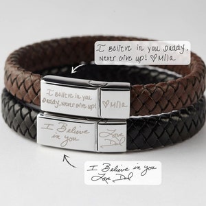 Personalized Bracelet For Men, Memorial Bracelet Gift, Valentine's Day Gifts for Him, Signature Bracelet For Him, Bereavement Gift image 1