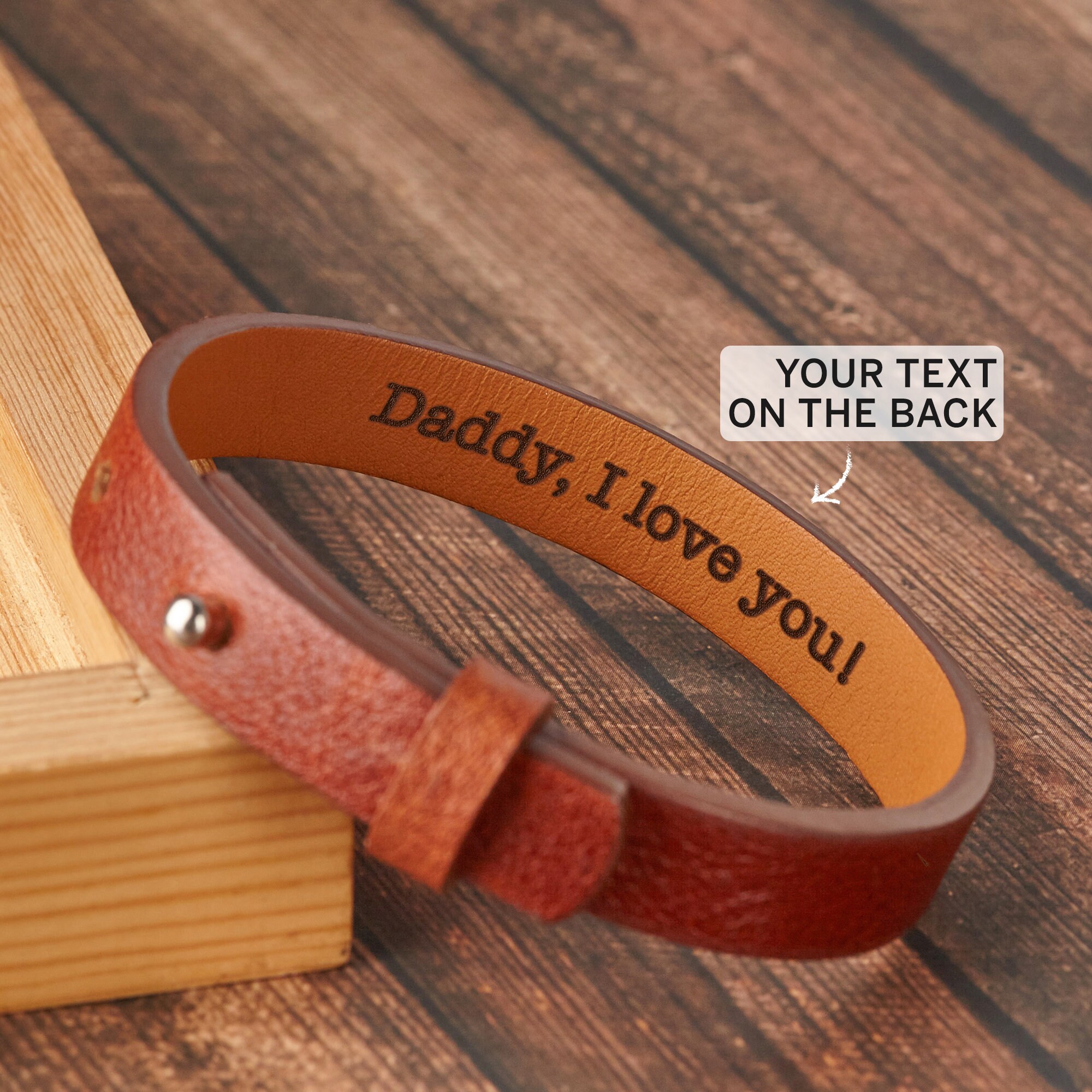 Dad Bracelet Engraved Dad Gift From Son Leather Bracelet Etsy