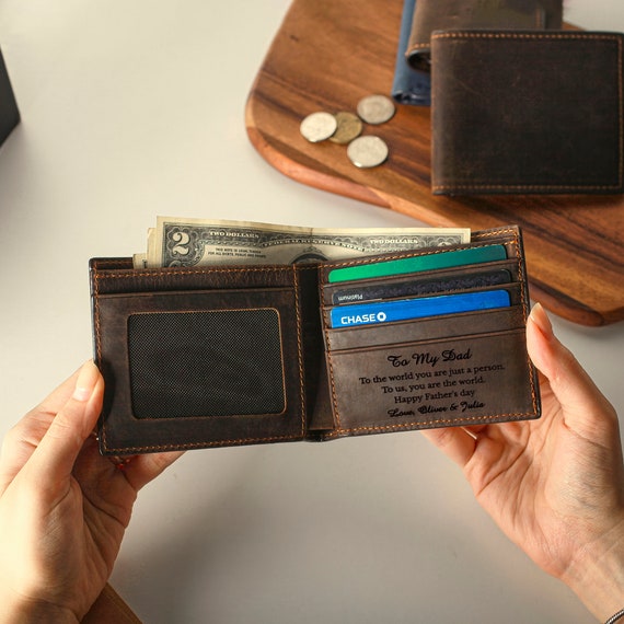 Rogue River Tactical Baseball Stitch Leather Bifold Wallet - RFID Blocking, Gift For Men, Dad, Father's Day