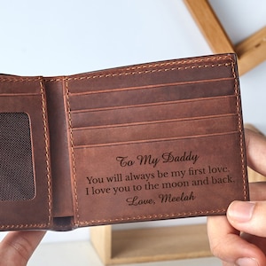Leather Wallet for Dad, Custom Men Wallet, Dad Gift From Daughter, Dad Leather Wallet, Wallet For Dad, Father's Day Gift