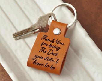 Step Dad Gift, Stepdad Keychain, Step Father Day Gift, Step Dad Gift From Daughter, Bonus Dad Keychain, Stepfather Leather Gifts