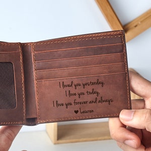 Billetera para papá, billetera de hija, regalo del Día del Padre, billetera personalizada para papá, billetera grabada para papá, billetera personalizada para hombre