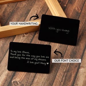 Inserción personalizada de billetera de novio, regalo de recuerdo sentimental, tarjeta grabada a mano, regalo para él, tarjeta de billetera de metal