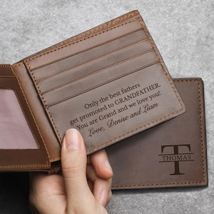 Grandfather Wallet, Birthday Gift For Poppa, Gift For Grandpa, Engraved Grandfather Wallet, Personalized Papa Gift, Papaw Granddad Wallet