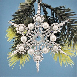 White and Silver Snowflake Ornament 007 image 2