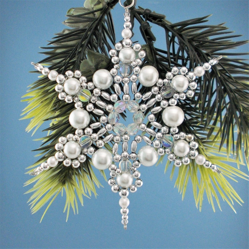 White and Silver Snowflake Ornament 007 image 1