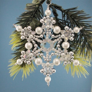 White and Silver Snowflake Ornament 011 image 3