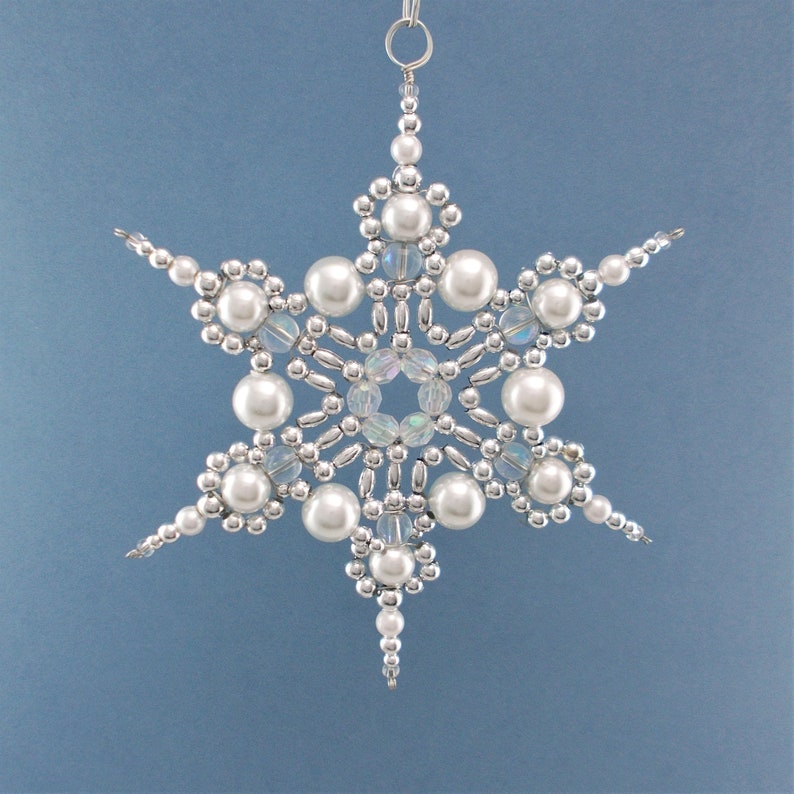 White and Silver Snowflake Ornament 007 image 3