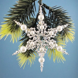 White and Silver Snowflake Ornament - 003