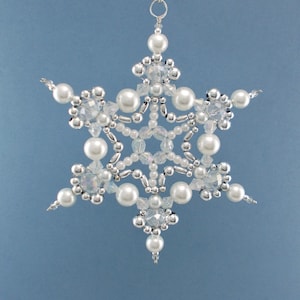 White and Silver Snowflake Ornament 011 image 2