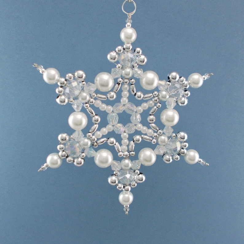 White and Silver Snowflake Ornament 011 image 2