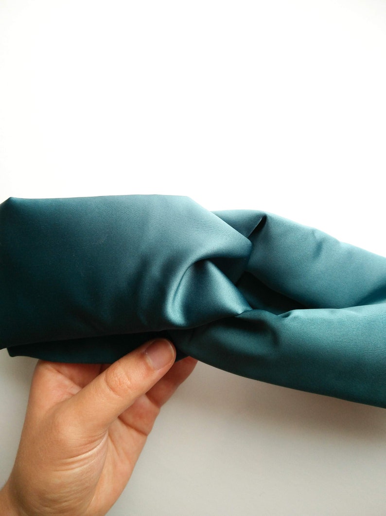 Teal Satin Headbands Women / twist headband / turban headband / glam headband / Satin headband / hairband image 2