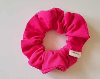 Hot Pink Scrunchie \ Pink Scrunchie \ Hair Scrunchies \ Hair Accessories \ Neon Scrunchie / Hot Pink / Slow Fashion