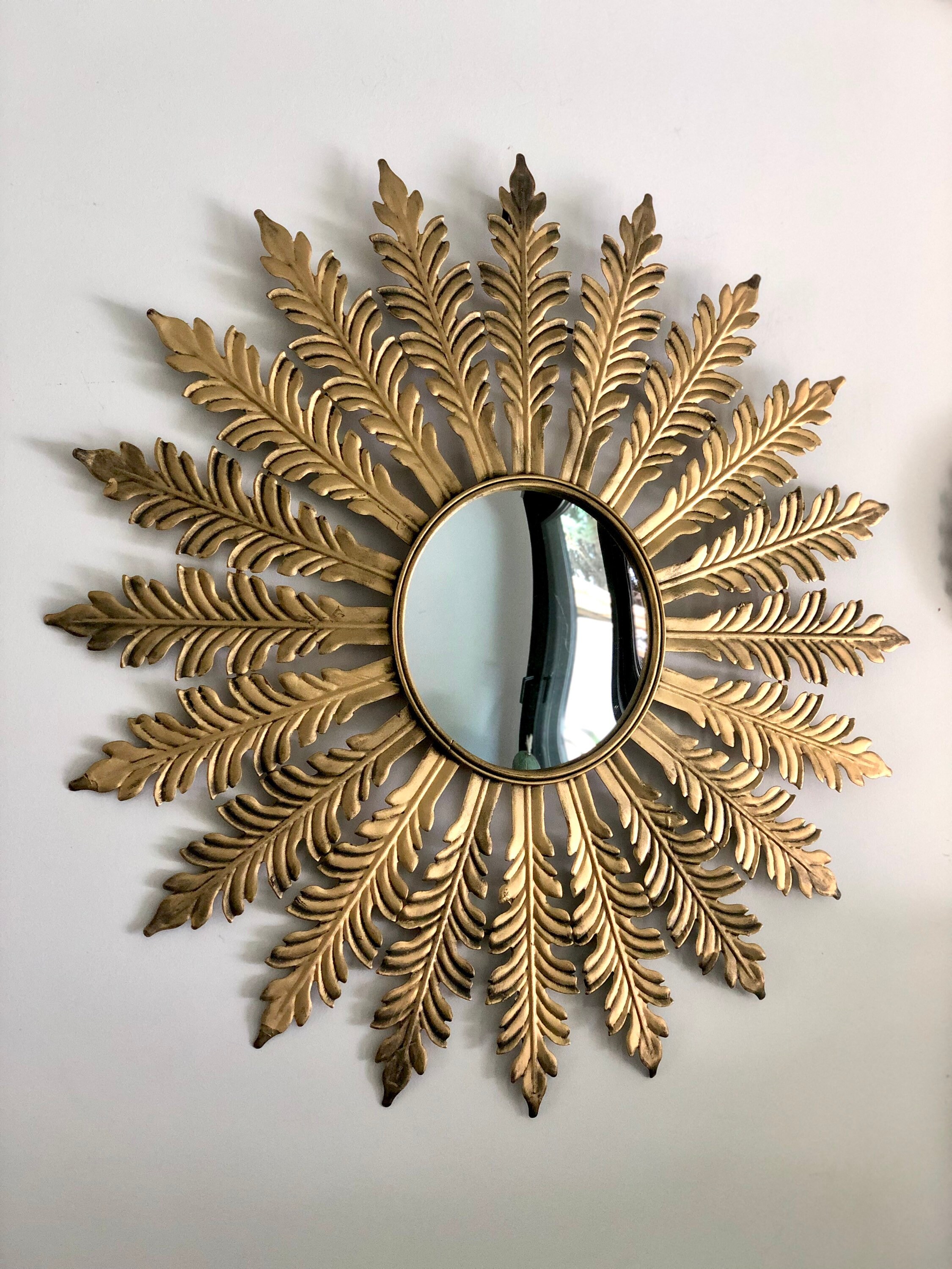 Ancien Miroire Vintage en Laiton Dorée /1960
