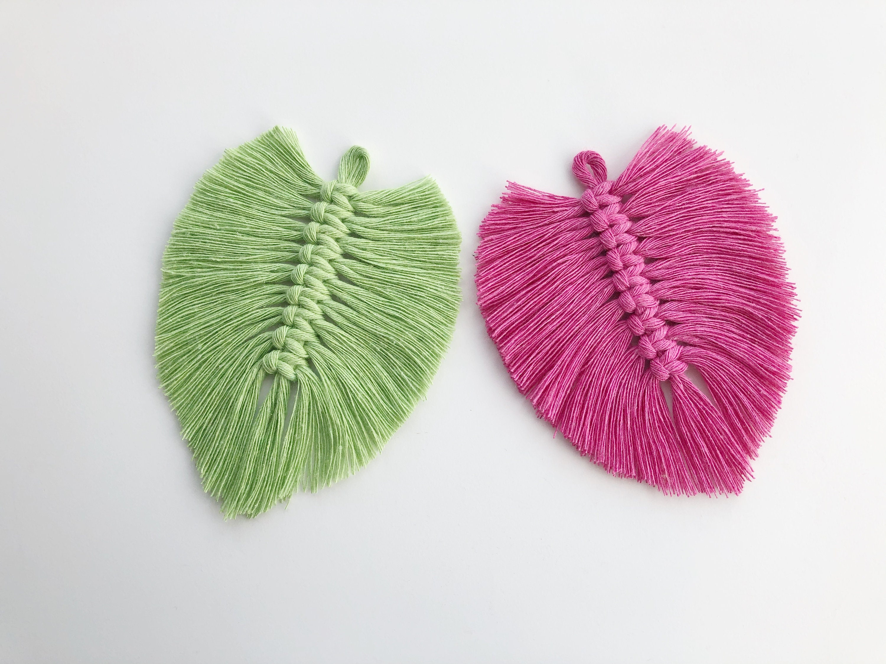 DIY Macrame feather PDF pattern / Leaf macrame tutorial for Etsy