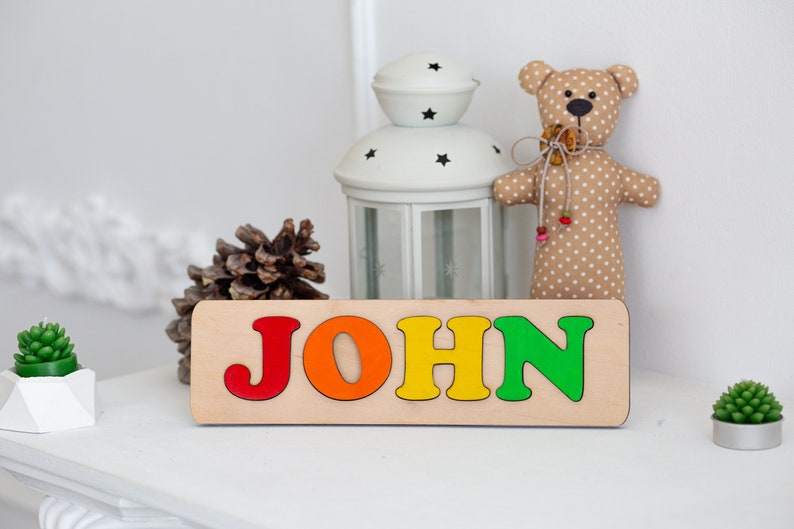 Jigsaw Puzzle Name Puzzle Name Sign Children Puzzle Christmas Etsy