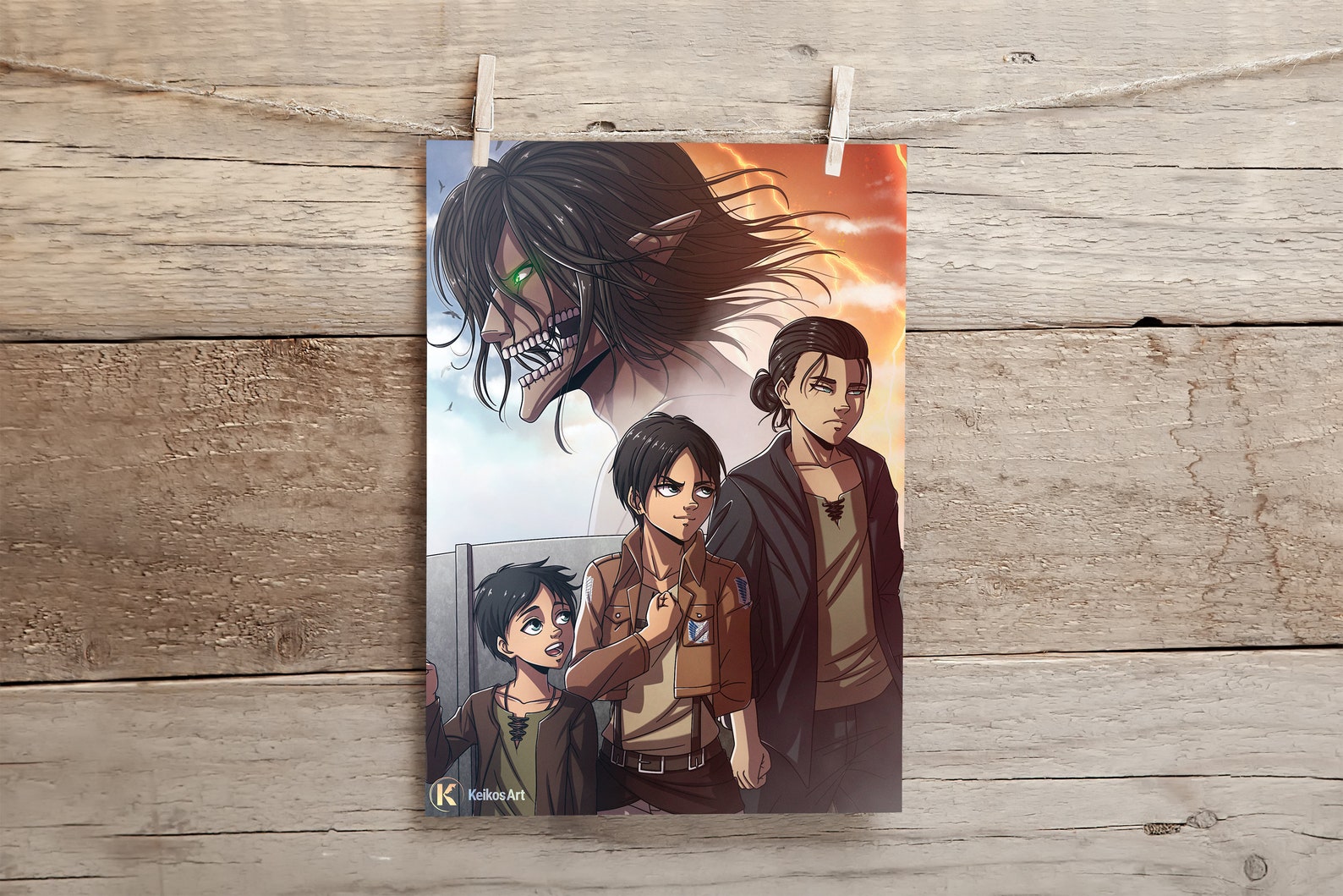Attack on Titan A4 Art Print Eren Yeager Titan Fanart Etsy