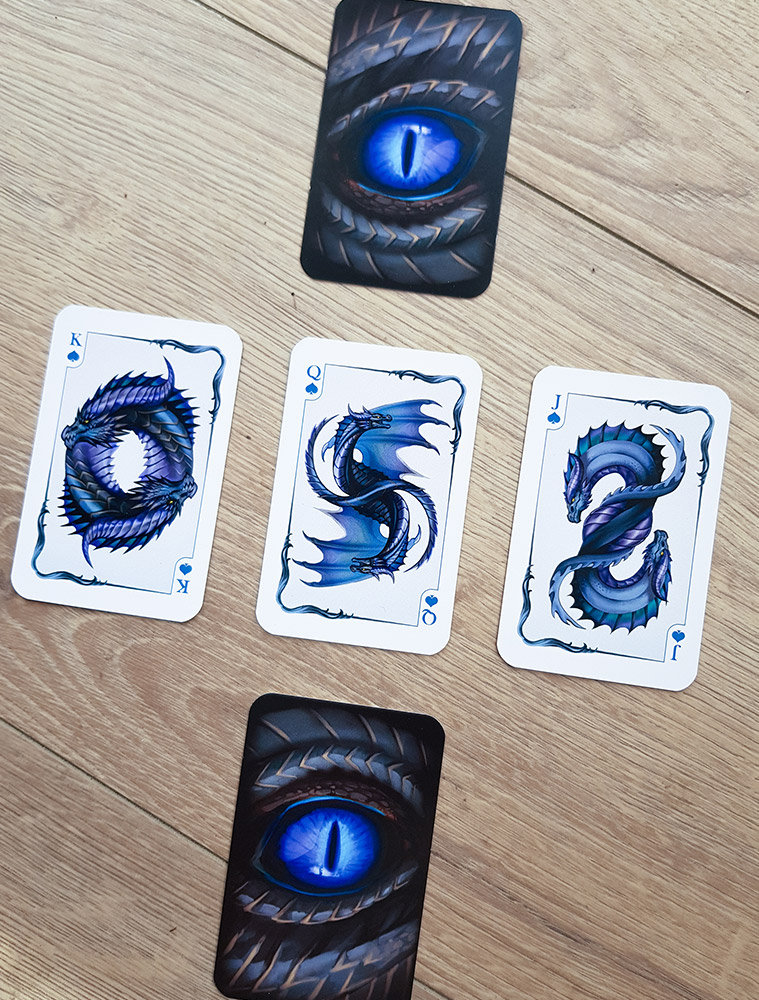 Dragon Playing Cards Fantasy Deck Dragons and Drakes Crystal Gem Stones Suits Dark Blue Eye Geek Gift Etsy