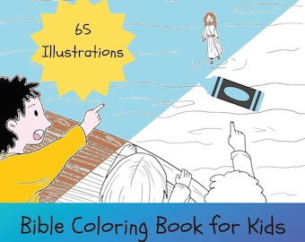 Bible Coloring Book for Kids, with Bible verses