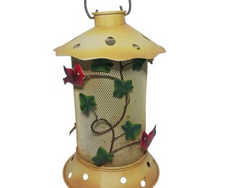 Cardinal Candle Holder Cage Lantern Birds Garden Porch Decoration Vintage