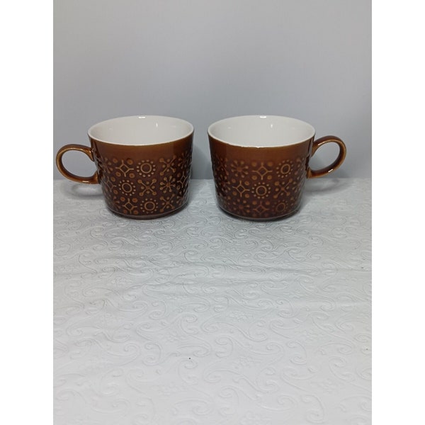 Connemara Brown Celtic Ceramics Cup Mug 6 ounces each  Ireland Vintage Set of 2