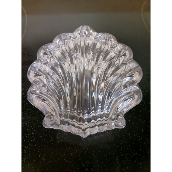 Gorham Crystal Scallop Shell Decorative Box Clear… - image 2