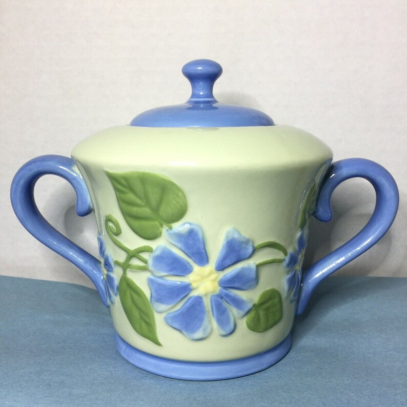 Corelle Coordinates Stoneware Sugar Bowl Two Handles Green Etsy