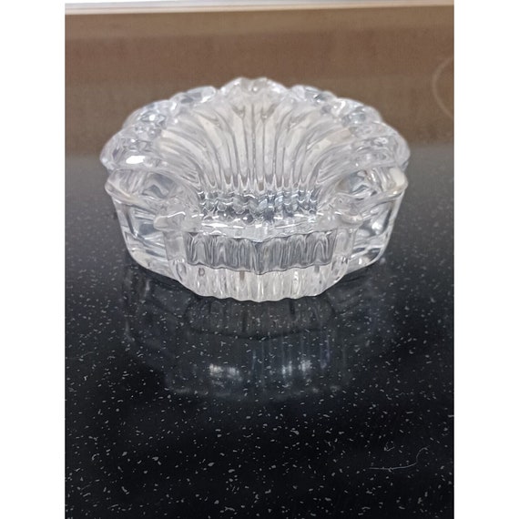 Gorham Crystal Scallop Shell Decorative Box Clear… - image 3