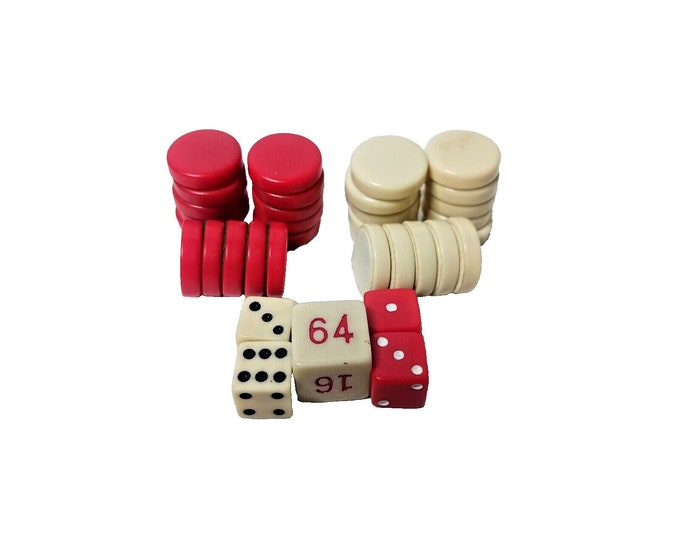Backgammon Replacement Pieces Chips Dice Doubling Cube Complete