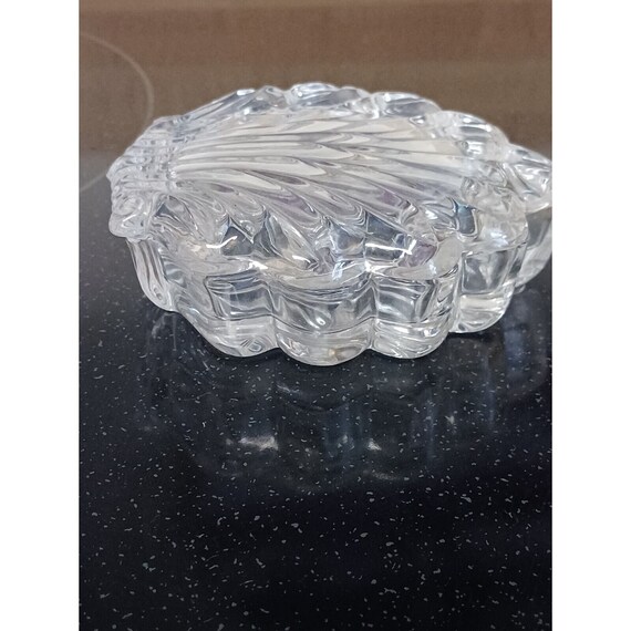 Gorham Crystal Scallop Shell Decorative Box Clear… - image 6