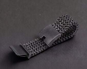 Fuchsschwanz Ketten Armband aus Titan Schwarz Breite Große Chunky Heavy Chevron Gliederarmband Opulenten Maskulinen Statement Schmuck für Ihn