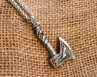 Handmade Viking Battle Axe Pendant | Titanium Berserker Necklace Men | Scandinavian Pendant | Gif For Mens | Viking Gifts | Norse Jewelry