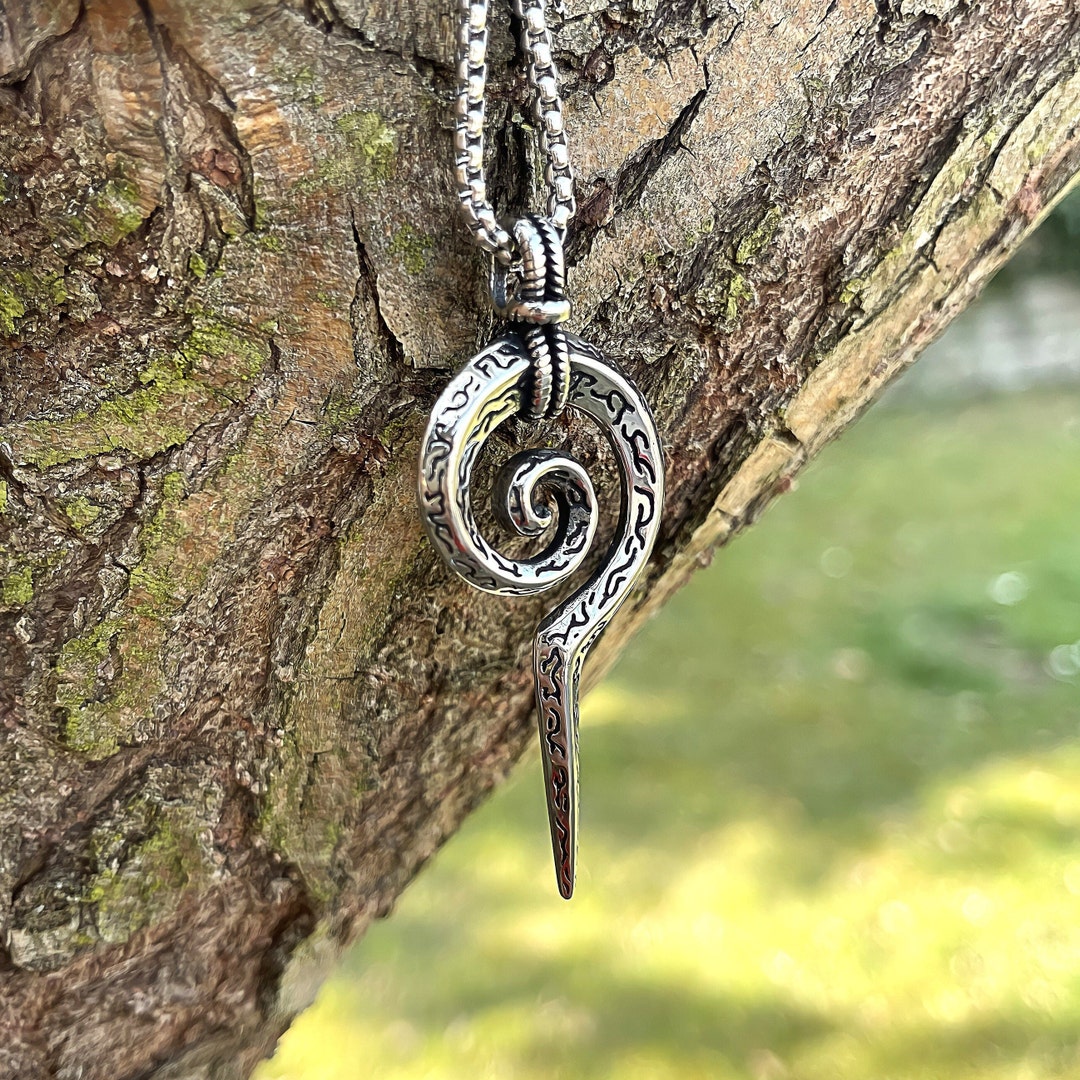 Titanium Viking Rune Necklace Men, Handmade Talisman Necklace ...