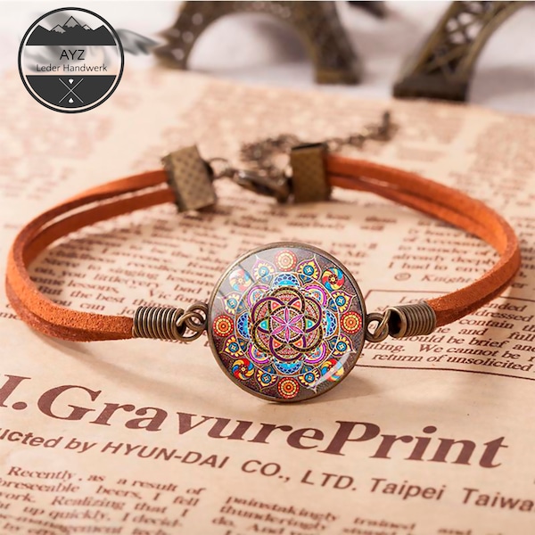 Handmade Leather Bracelet for Women | Talisman Leather Mandala Bracelet | Gifts For Women