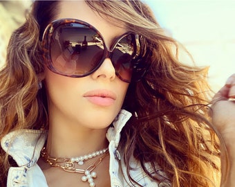 Oceanic Bright Lens Womens XL Oversized Round Circle Lens Retro 70s Sunglasses