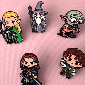 Fantasy Fellowship Enamel Pins | Choose Your Character | Wizard Elf Hobbit & Warrior Pins | Bookish Fantasy Gift | Adventure Pin
