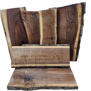 Black Walnut Rough Sawn Live Edge Slabs 1ft or 2ft long and 1" to 1 1/4" Thick