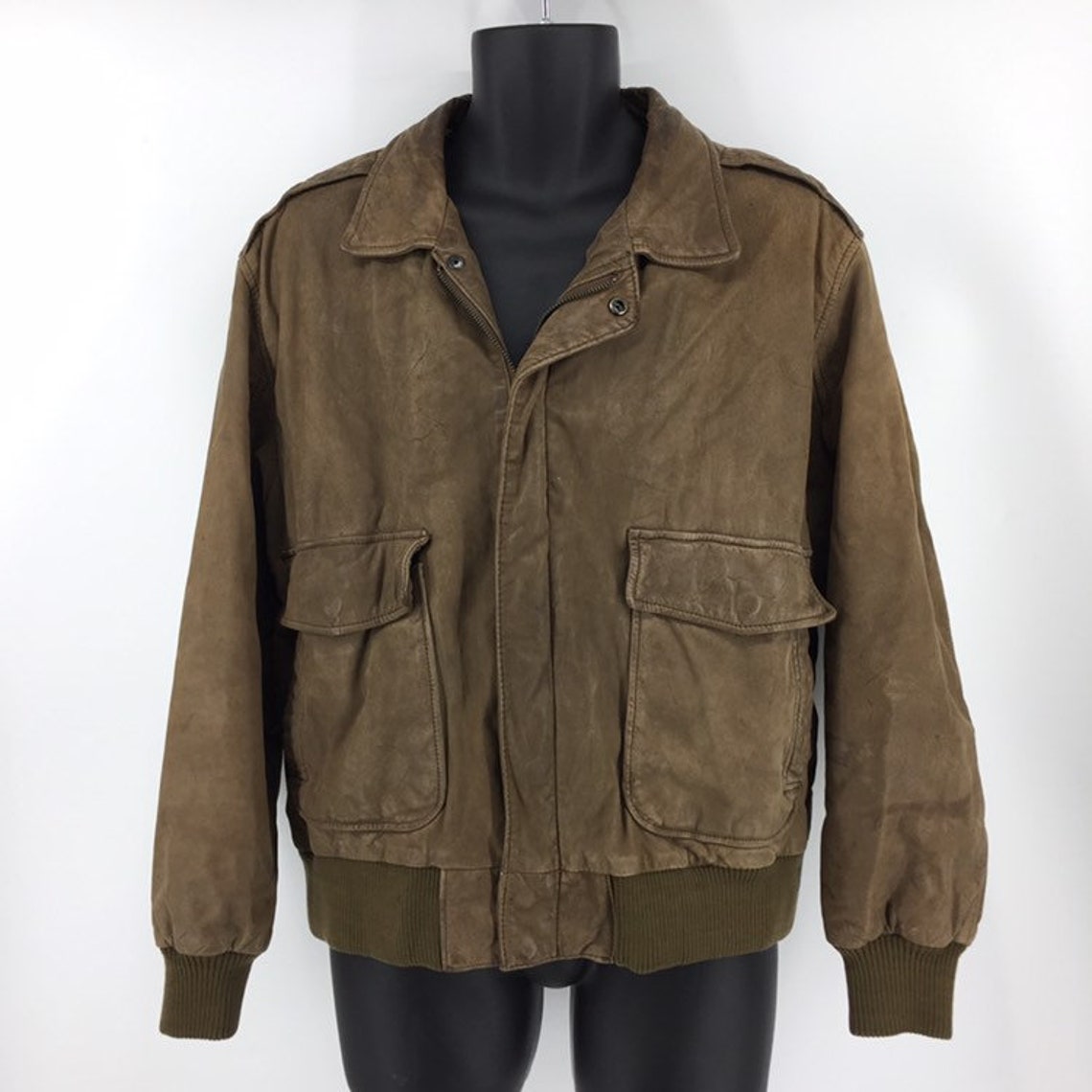 Vintage REED Leather Jacket 44 R Mens Vtg A2 Bomber Flight | Etsy