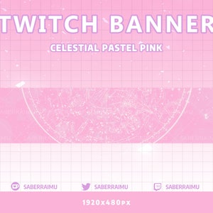 Pastel Pink Twitch Banner / Star Twitch Banner / Stream Assets / Streamer / Vtuber Graphics / Twitch Graphics