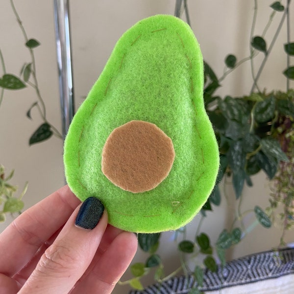 Avocado felt material catnip cat toy - handmade gifts for cats and cat lovers