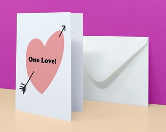 Folding Card "One Love!", Friendship, Love