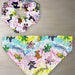 Dog Bandana with matching scrunchie - Greatful Dead Dog Slide-on Bandana ll Over the collar dog Bandana 